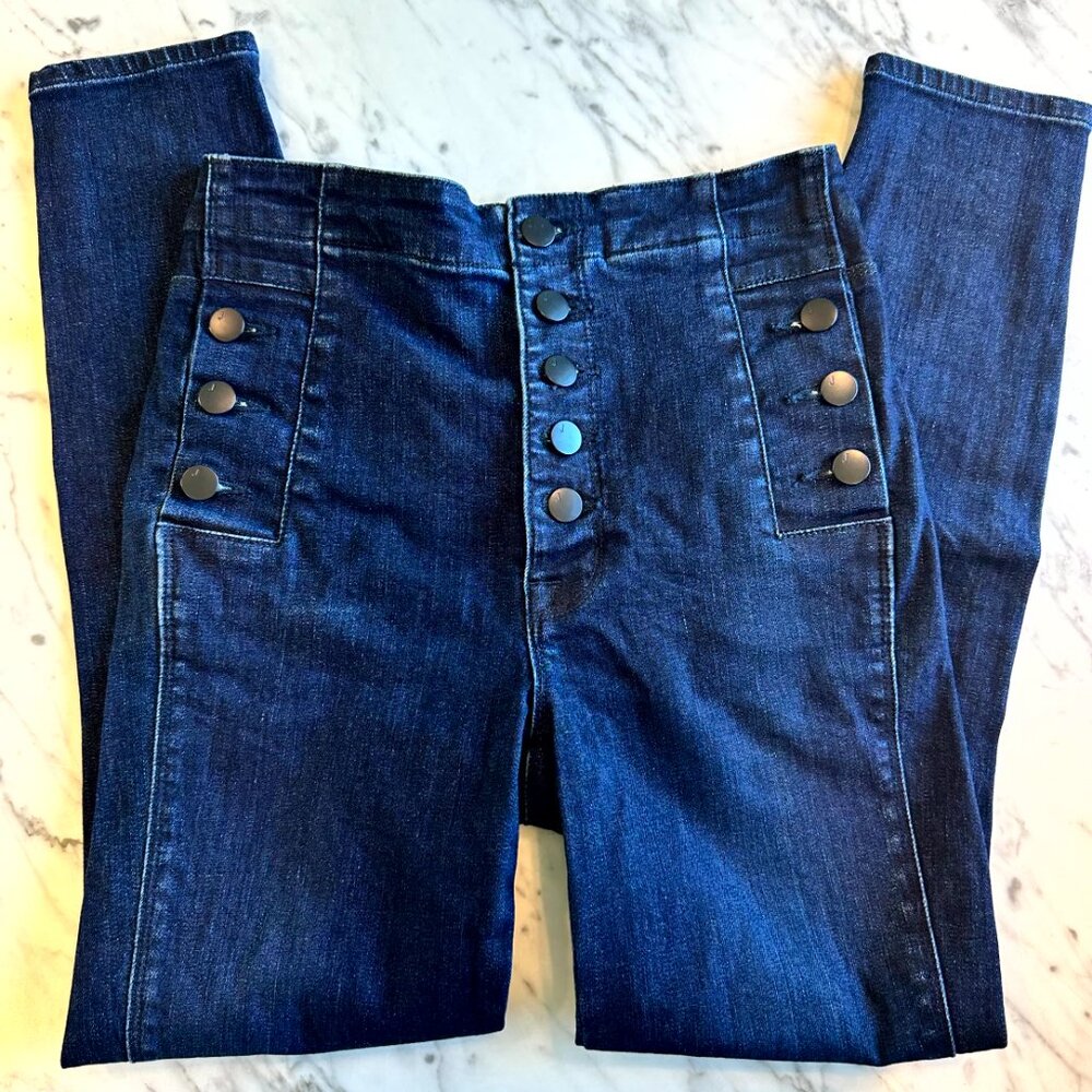 J Brand Natasha High Waist Crop Skinny Button Fly Jeans - Size 25 - Picture 2 of 11